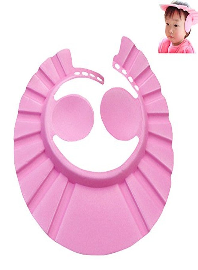 Futaba Adjustable Baby Bath Shower Cap With Ear Shield - Pink - Image 1