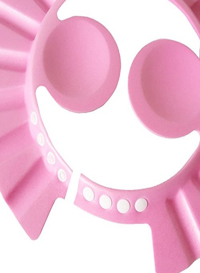 Futaba Adjustable Baby Bath Shower Cap With Ear Shield - Pink - Image 3