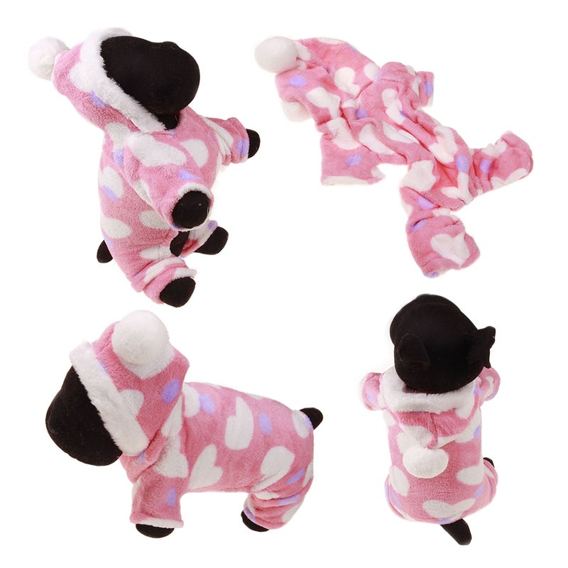 Dog Costume Pet Puppy Hoodies Clothes Coat Autumn Winter Warm Dress Outwear Heart Design Size S ( ) - Image 2