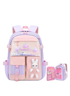 School Bag for Girls Ultralight Children's Backpacks Casual Girls School Backpack Lightweight Students Daypacks Large Capacity Waterproof 1-6 Grade Primary Book Bags for School Trip