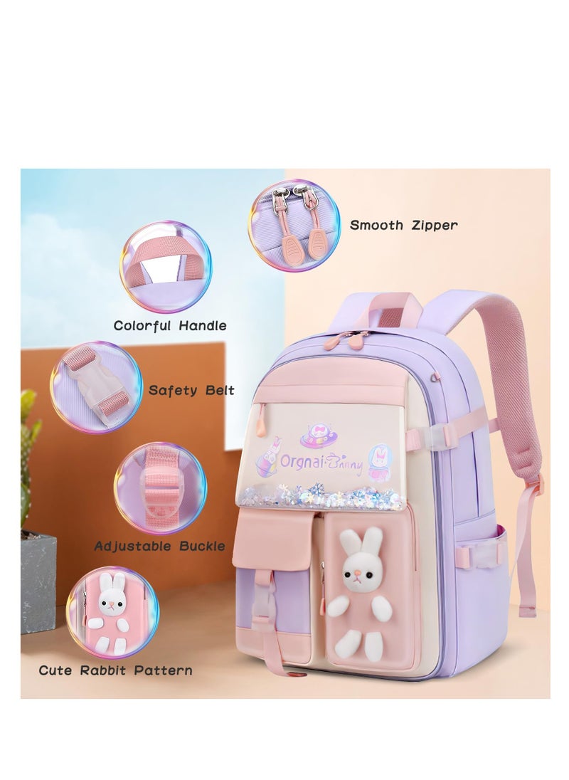 SYOSI - School Bag for Girls Ultralight Children's Backpacks Casual Girls School Backpack Lightweight Students Daypacks Large Capacity Waterproof 1-6 Grade Primary Book Bags for School Trip - Image 1