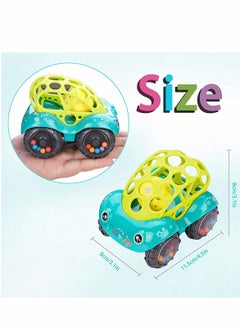 KASTWAVE Baby Toy Cars Soft Rubber Hand Rattle Car Hole Ball Toy Early Educational 6-12 Months Boy Girl Infant (Red+Green)  - Image 5