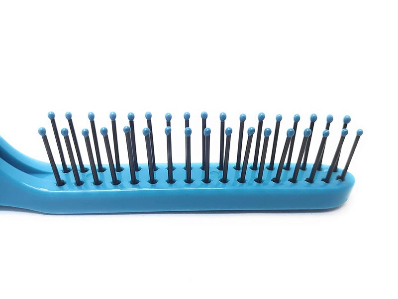 Scarlet Line Compact Travel Friendly Folding Pocket Comb Double Sided Portable Mini Pocket Hair Brush Foldable Pocket Kangi for Hair Styling, Blue - Image 4