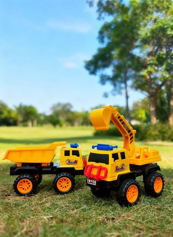 XiuWoo Dump Truck Toy Construction Vehicle – Simulates sliding and pushing functions, can rotate 360 ​​degrees, suitable for boys and girls aged 3 and up to play in the sand outdoors and engage in construction toy games. - Image 5