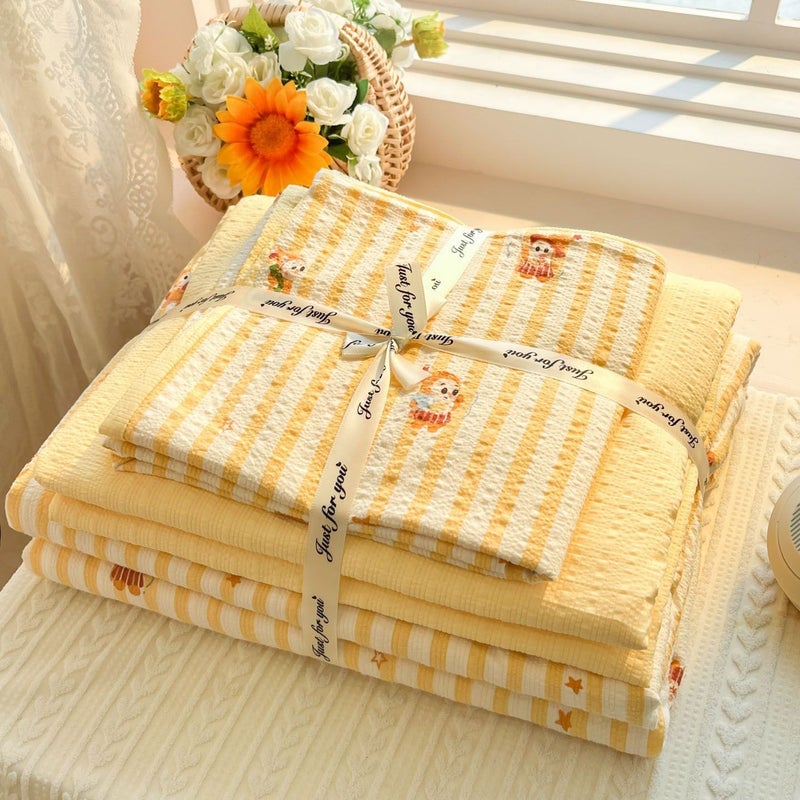 A-level ultra soft double-layer down duvet cover bed sheet set - four piece set bed sheet duvet cover pillow cover - Image 1