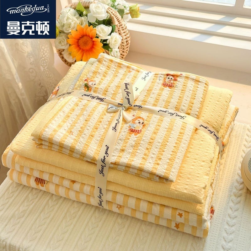 A-level ultra soft double-layer down duvet cover bed sheet set - four piece set bed sheet duvet cover pillow cover - Image 2
