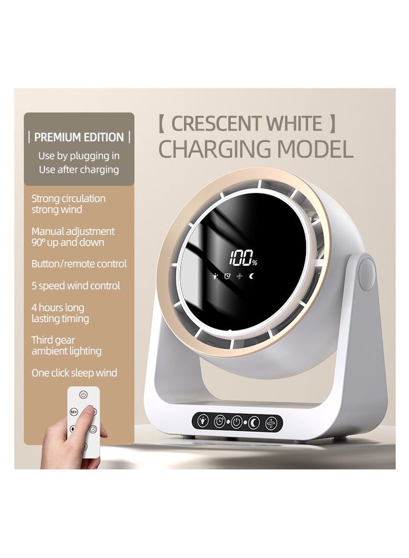 CityRiya-Long Table Fan,Turbocharged fan,Wall Mounted USB Desk Fan,Mobile digital desktop fan,Air circulation fan,Quiet,4000mAh Battery,Smart Digital Display,Travel Portable Fan for Bedroom,Office Travel Camping Kitchen Home (F6) - Image 2