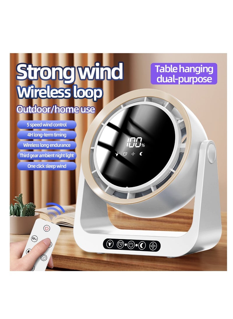 CityRiya-Long Table Fan,Turbocharged fan,Wall Mounted USB Desk Fan,Mobile digital desktop fan,Air circulation fan,Quiet,4000mAh Battery,Smart Digital Display,Travel Portable Fan for Bedroom,Office Travel Camping Kitchen Home (F6) - Image 3