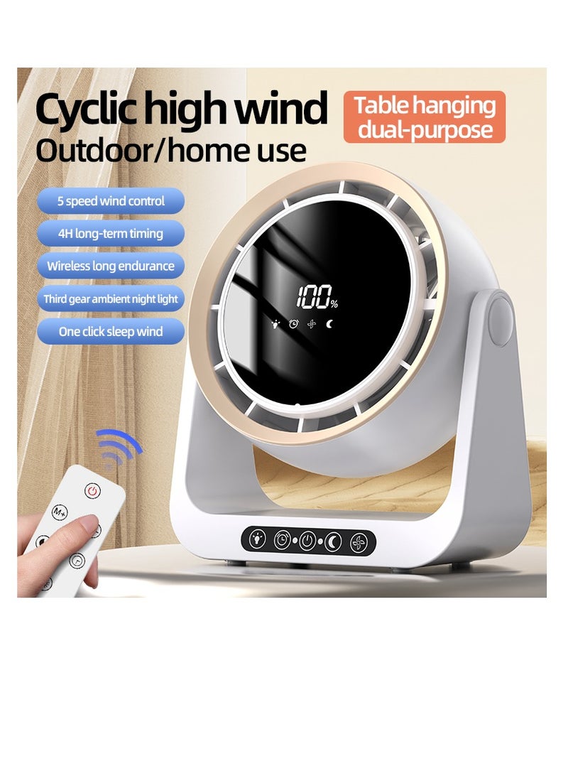 CityRiya-Long Table Fan,Turbocharged fan,Wall Mounted USB Desk Fan,Mobile digital desktop fan,Air circulation fan,Quiet,4000mAh Battery,Smart Digital Display,Travel Portable Fan for Bedroom,Office Travel Camping Kitchen Home (F6) - Image 5