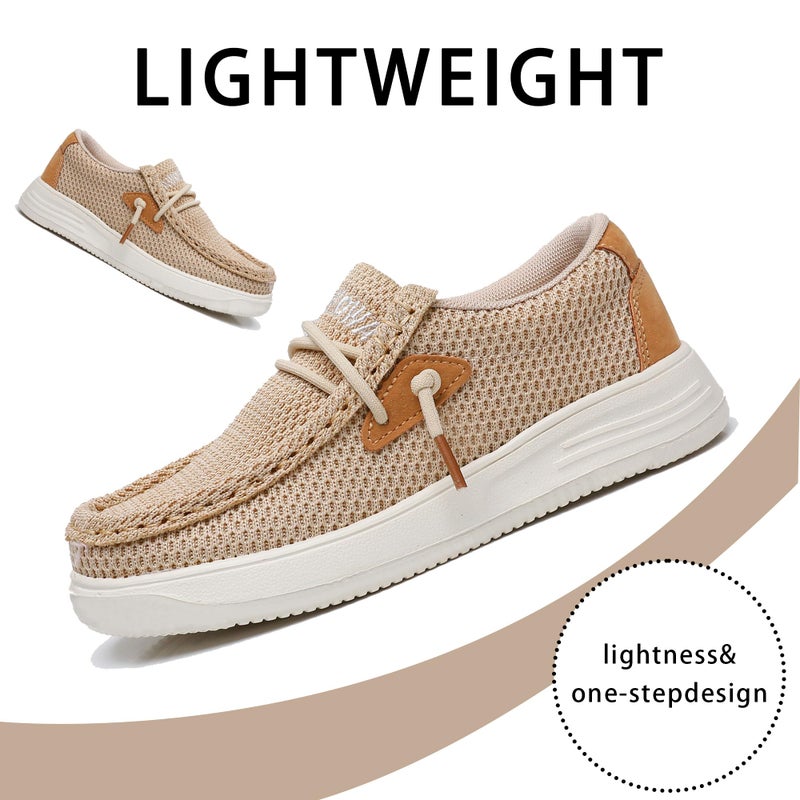 Apakowa Kids Boys Girls Loafers Slip-On Casual Walking Shoes Comfortable & Lightweight (Toddler/Little Kid/Big Kid) Lightbrown - Image 5