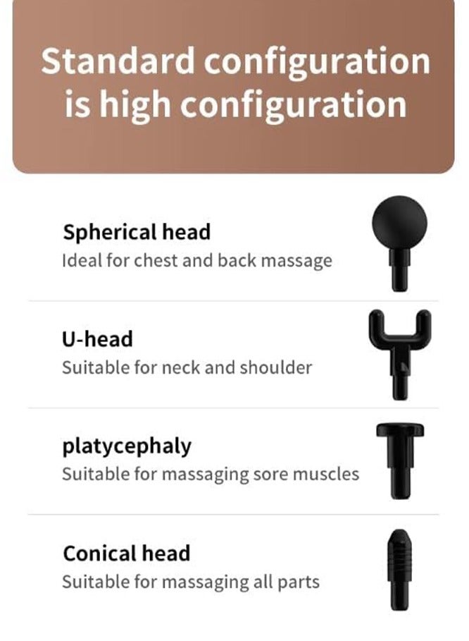 Generic 4 in 1 Mini Fascial Massage , HS-520 Professional Impact Massage 25W with 4 Heads and Vibrating Massager , for deep massage to relax muscles - Green - Image 2