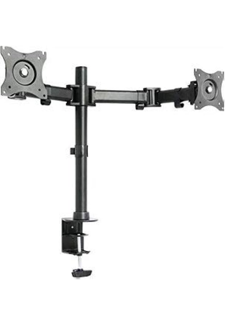 ELTRAZONE Fully Adjustable Dual Monitor Desk Mount Stand for 2 LCD Screens – Height Adjustable, Swivel, Tilt, Cable Management, Heavy-Duty Base for Home & Office – Ergonomic Monitor Mount for Optimal Viewing & Workspace Organization  - Image 1