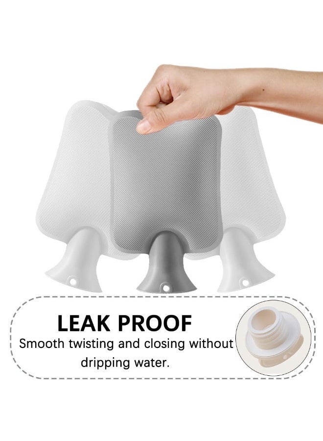 Hot Water Bottle with Soft Fleece Cover, Hot Water Bag for Cold & Hot Therapy, Pain Relief, Back, Neck, Period Cramps (Grey) - Image 5