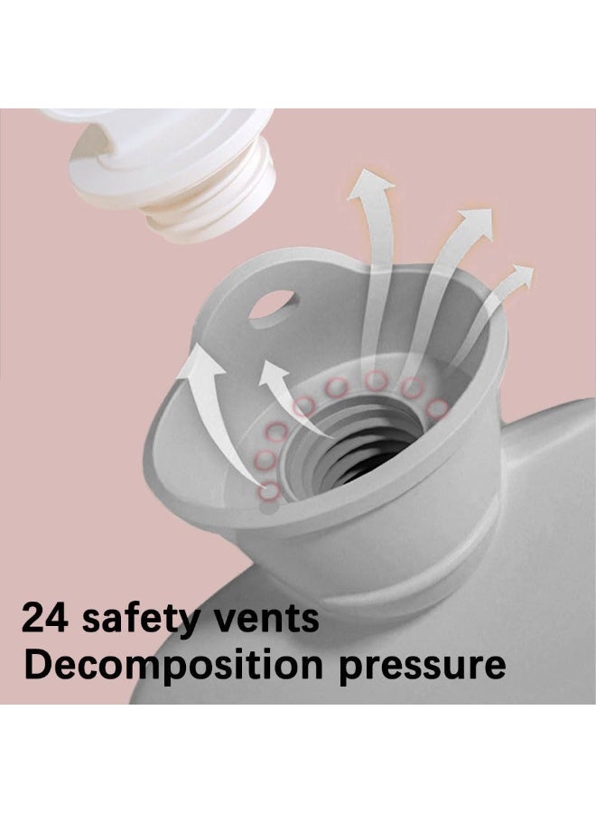 Hot Water Bottle with Soft Fleece Cover, Hot Water Bag for Cold & Hot Therapy, Pain Relief, Back, Neck, Period Cramps (Grey) - Image 4