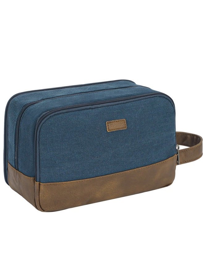 WANDF Travel Toiletry Bag for Men Large Toiletries Shaving Bag Water Resistant Hanging Dopp Kit Travel Accessories Bag for Women Men (Blue) - Image 1
