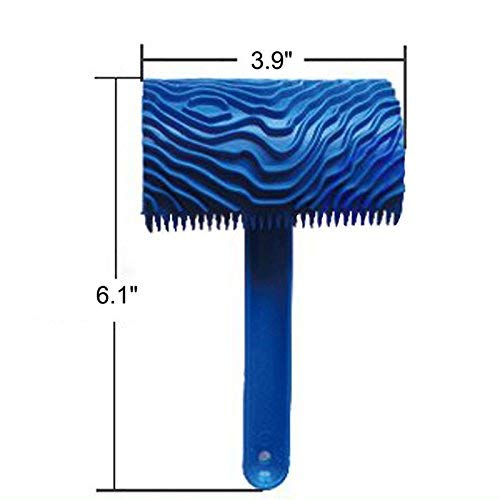 TINTON LIFE® 2Pcs Rubber 7" Empaistic Wood Pattern Painting Roller + 3.9" Graining Painting Tool with Handle - Image 2
