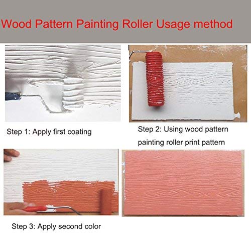 TINTON LIFE® 2Pcs Rubber 7" Empaistic Wood Pattern Painting Roller + 3.9" Graining Painting Tool with Handle - Image 4