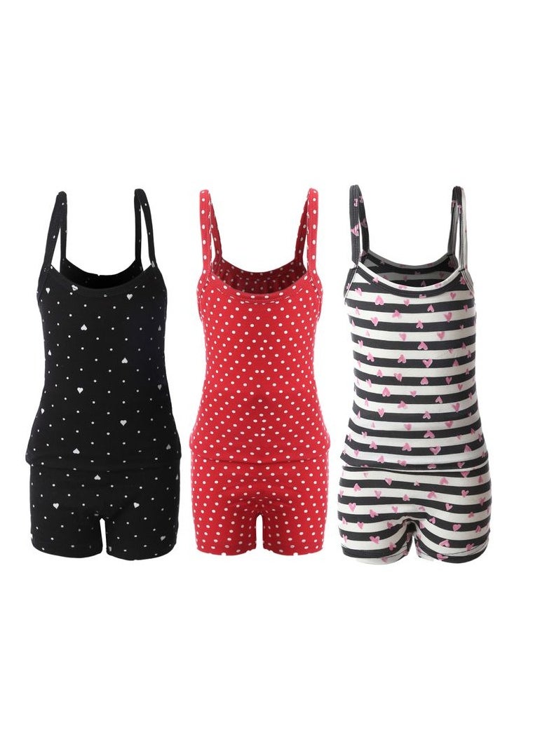 Mesery Bundle Of (3)- Sleeveless Top & Short - For Girls  - Image 1