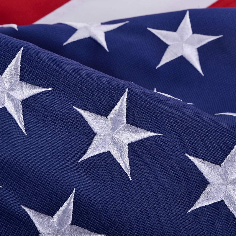OLYNIK American Flags for Outside 5x8 FT, HeavyDuty American Flag for High Wind Outdoor, UV Protected/Sewn Stripes/Embroidered Stars/Brass Grommets, US Flag Built for The Toughest Conditions - Image 4