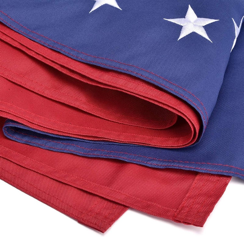 OLYNIK American Flags for Outside 5x8 FT, HeavyDuty American Flag for High Wind Outdoor, UV Protected/Sewn Stripes/Embroidered Stars/Brass Grommets, US Flag Built for The Toughest Conditions - Image 2