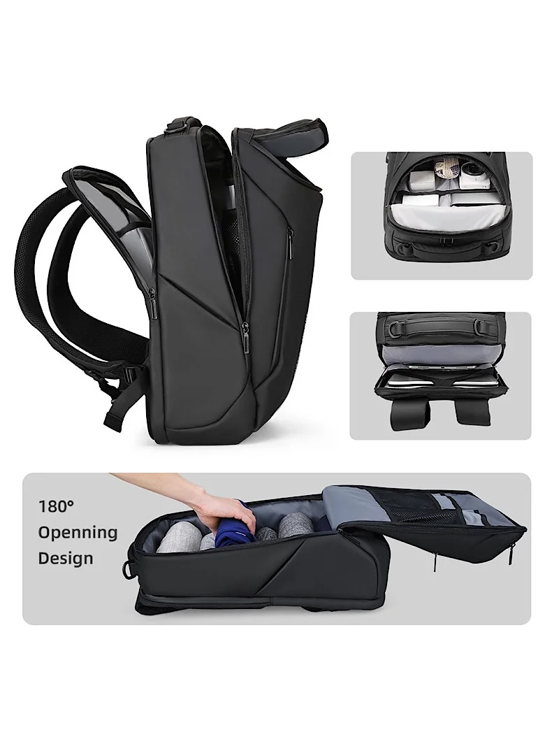MARK RYDEN MARK RYDEN Large Capacity Waterproof Backpack for Business Men with USB Charging Port for School Travel Hiking Pack for Laptop Under 17.3 Inches