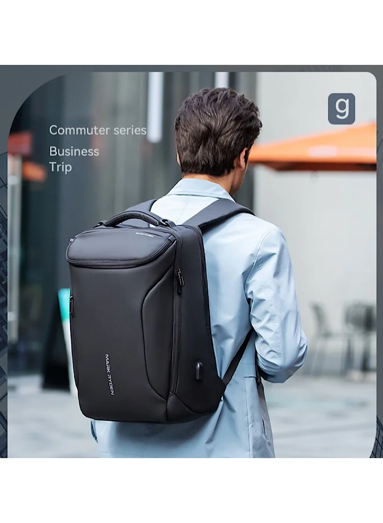 MARK RYDEN MARK RYDEN Large Capacity Waterproof Backpack for Business Men with USB Charging Port for School Travel Hiking Pack for Laptop Under 17.3 Inches