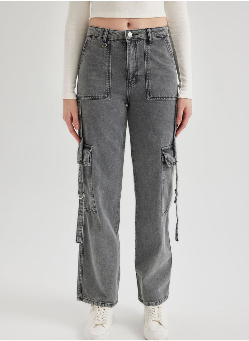 DeFacto - Woman Wideleg Cargo High Waist Jeans - Image 1