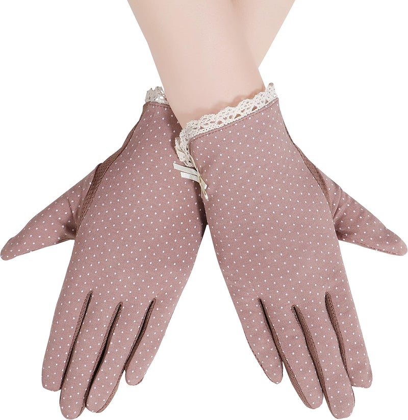 Lovful Summer Women Screentouch Gloves Sun Uv Protection Driving Gloves, Coffee, One Size - Image 1