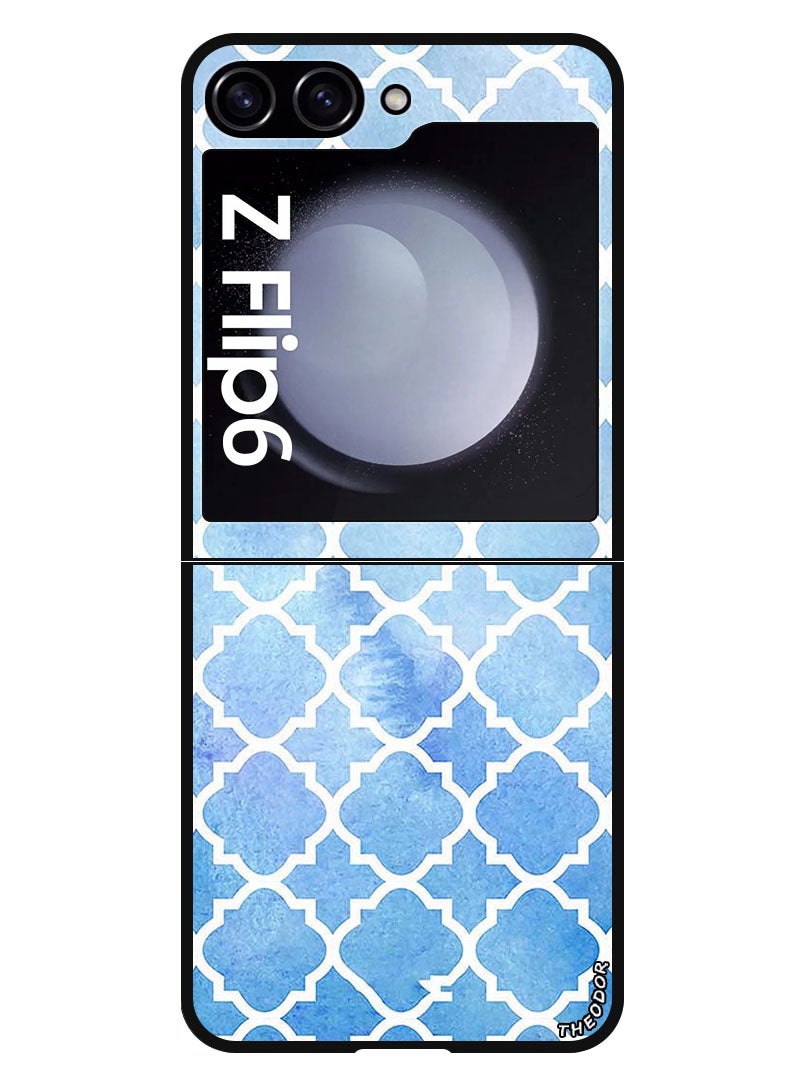 Theodor Protective Case Anti Scratch Shock Proof Bumper Cover For Samsung Galaxy Z Flip 6 White Strokes - Image 1