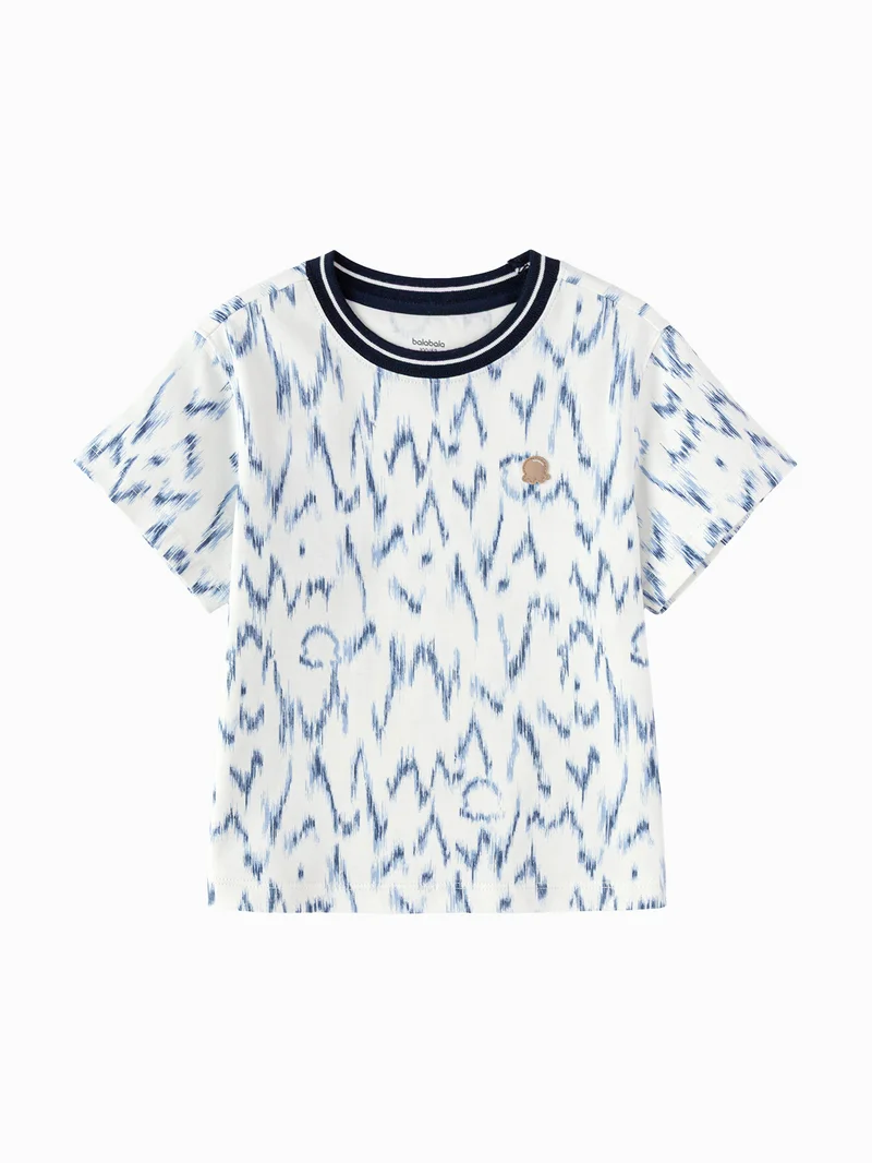 بالابالا Toddler Boys Round neck short-sleeved T-shirt