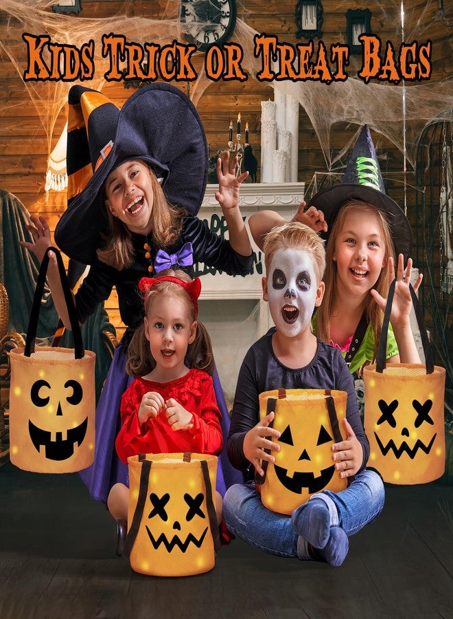 Duchong 3Packs Halloween LED Light Up Trick or Treat Bags, Halloween Pumpkin Bucket, Multipurpose Portable Collapsible Reusable Bags, Best Halloween Party Favors for Kids. - Image 2
