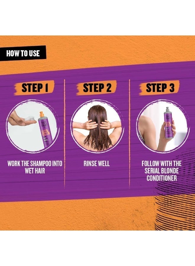 Bed Head Tigi Serial Blonde Shampoo + Conditioner, Ideal for Natural and Coloured Blonde Hair - Strengthen Hair, 400 ml - Image 4