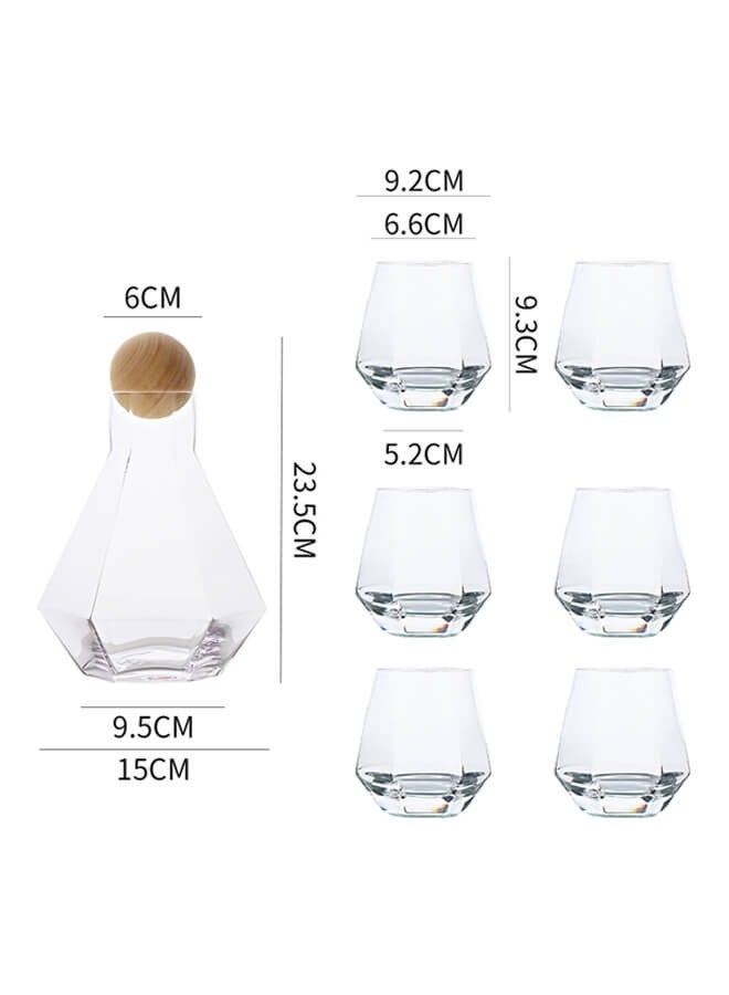 Shuer Pack Of 7 Glass Water Bottle Set Clear 1.2Liters  - Image 3