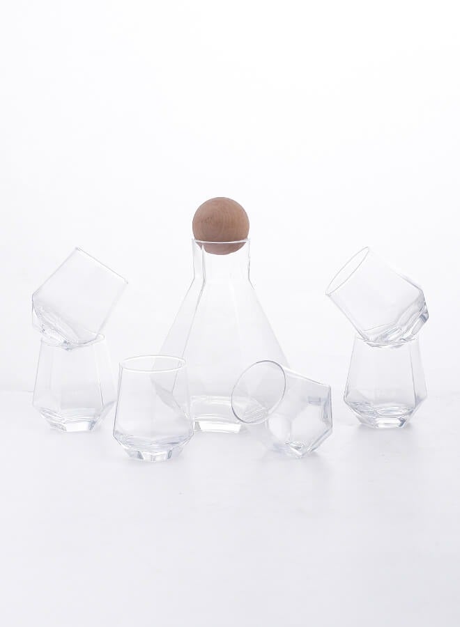 Shuer Pack Of 7 Glass Water Bottle Set Clear 1.2Liters  - Image 4