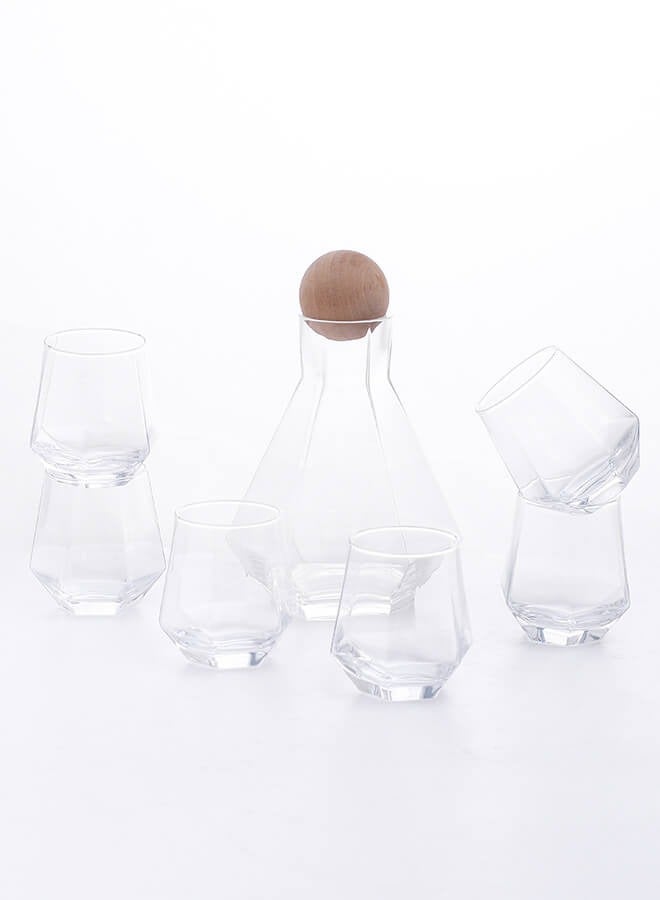 Shuer Pack Of 7 Glass Water Bottle Set Clear 1.2Liters  - Image 5