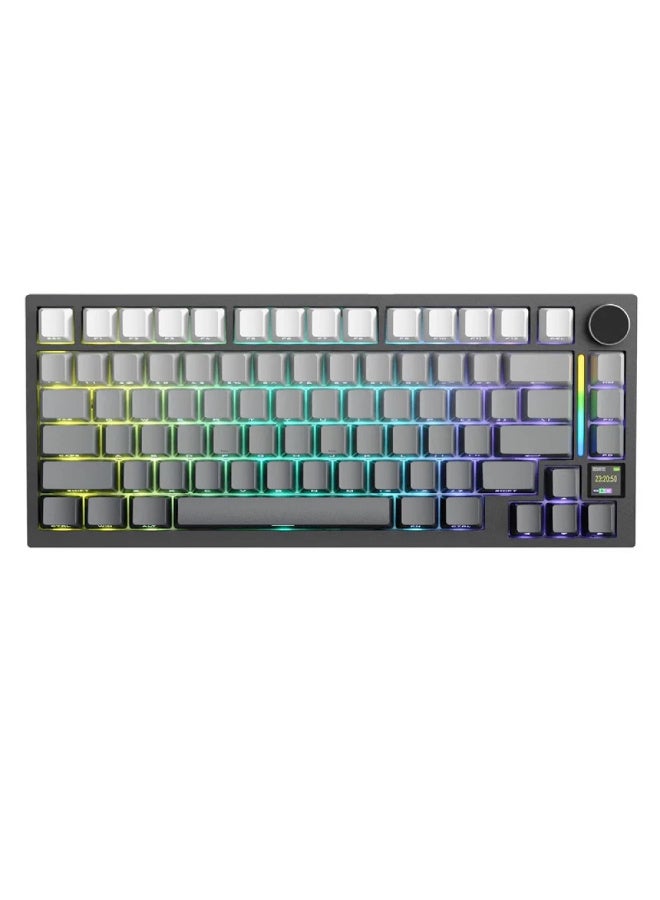 هجوم القرش X820Ultra Tri-mode Gasket Mechanical Keyboard 75% Gasket-mounted Bluetooth 5.1/2.4G Wireless & Type-C Wired Mechanical Keyboard - Black Gradient + Gift Switch - Image 1