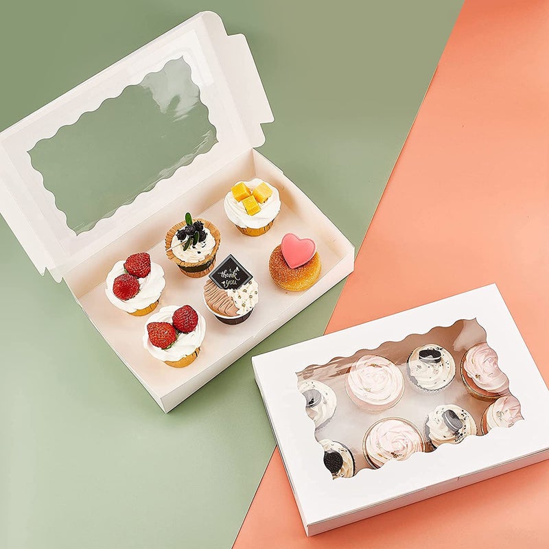 BIG BOX BROWNIE BOX 20 KRAFT 9X6X2 Small Cookie Box Cake Box with Auto Pop Design Cake Box with Viewing Window for Strawberries Smash Chocolate Heart - Image 3