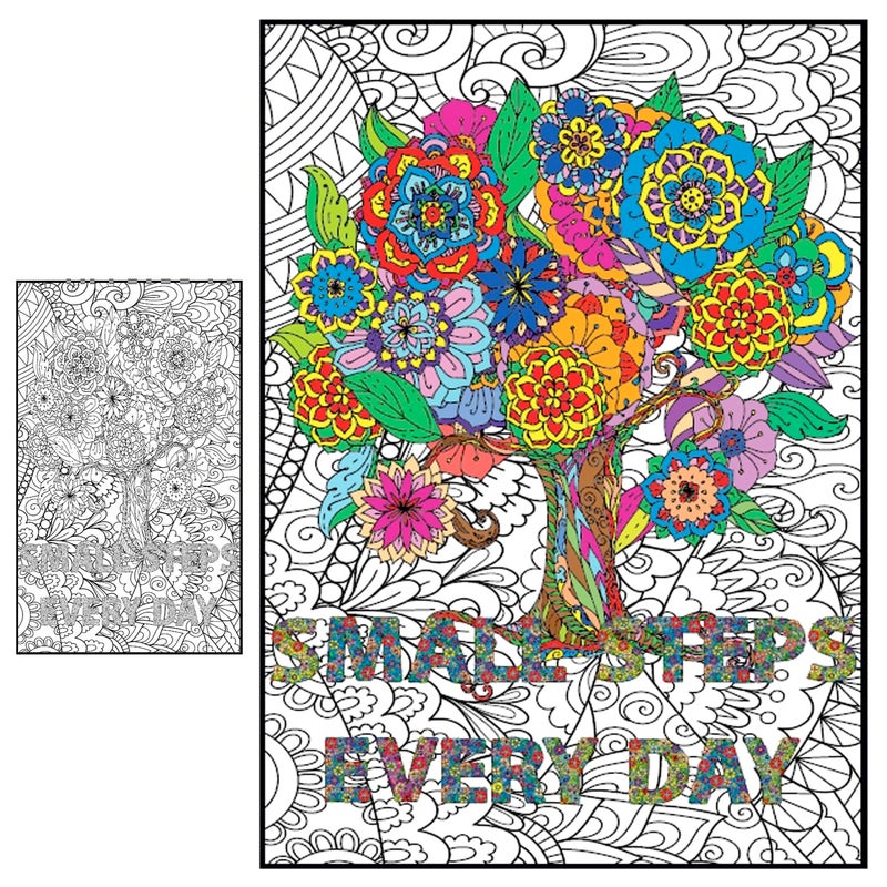 AlexArt Huge Coloring Poster for Adults and Kids Tree of Life Inspirational Large Wall Coloring Art Giant Coloring Posters Jumbo Coloring Pages Big Coloring Sheet for Table Floor Family Poster Size - Image 2