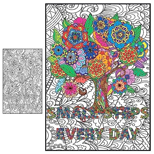 AlexArt Huge Coloring Poster for Adults and Kids Tree of Life Inspirational Large Wall Coloring Art Giant Coloring Posters Jumbo Coloring Pages Big Coloring Sheet for Table Floor Family Poster Size - Image 1