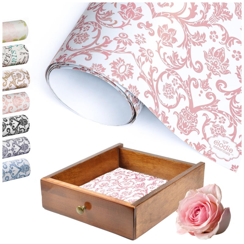 Elodie Essentials Elodie Essentials 6 Scented Drawer Liners  NonAdhesive Paper Sheets  Home Essentials  Royal Damask Print Drawer Liner  Coquette Room Decor 14 x 195 