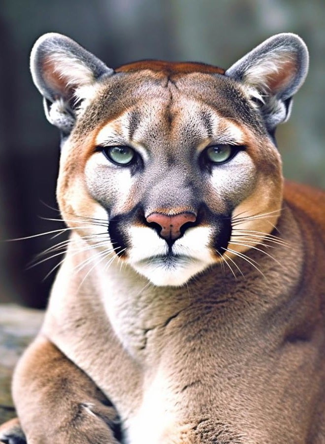 Diamond Painting Wildlife Animal Mountain Lion Big Cat Kit for Adults Full Round Drill Diamond Art Painting by Number Kits Gem Art Wall Home Decor(11.8 x15.8inch) - Image 1