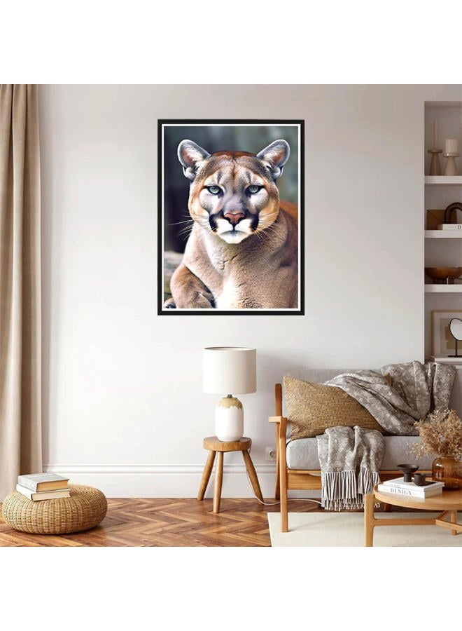 Diamond Painting Wildlife Animal Mountain Lion Big Cat Kit for Adults Full Round Drill Diamond Art Painting by Number Kits Gem Art Wall Home Decor(11.8 x15.8inch) - Image 3