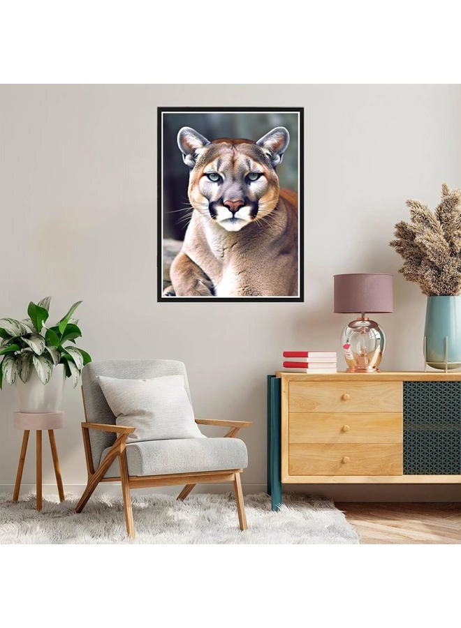 Diamond Painting Wildlife Animal Mountain Lion Big Cat Kit for Adults Full Round Drill Diamond Art Painting by Number Kits Gem Art Wall Home Decor(11.8 x15.8inch) - Image 2
