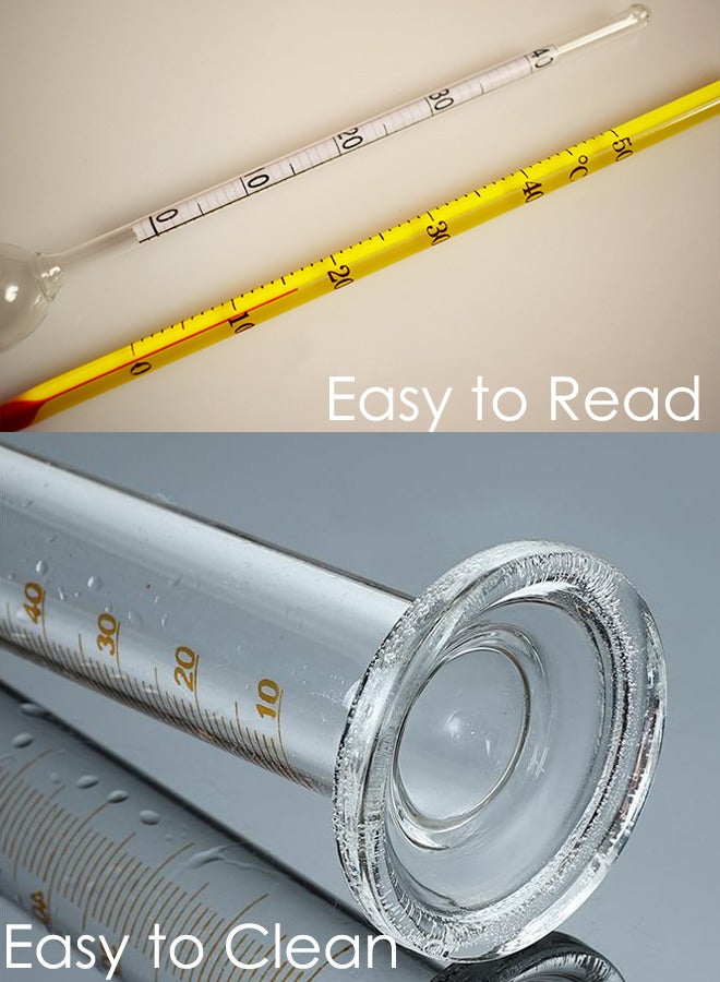 Hydrometer Alcoholmeter ABV Test Kit for Homebrew Including Thermometer Glass Measuring Cylinder and Storage Case - Image 4