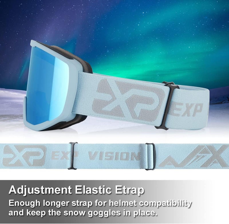 EXP VISION Ski/Snowboard Goggles for Men Women, OTG Snow Goggles Anti Fog UV Protection - Image 5