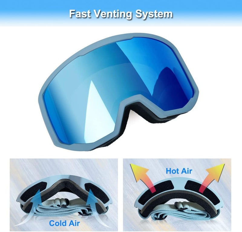 EXP VISION Ski/Snowboard Goggles for Men Women, OTG Snow Goggles Anti Fog UV Protection - Image 3