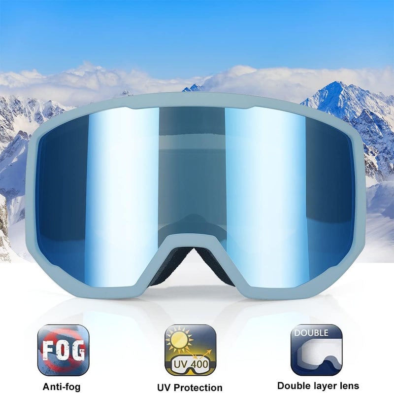 EXP VISION Ski/Snowboard Goggles for Men Women, OTG Snow Goggles Anti Fog UV Protection - Image 2
