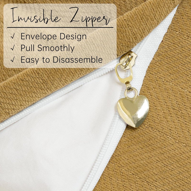 ZWJD Mustard Yellow Throw Pillow Covers 24x24 Set of 2 Chenille Pillow Covers with Elegant Design Soft and Luxurious Decorative Throw Pillows for Couch, Bed, and Home Decor - Image 3
