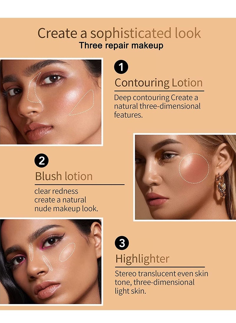 HelloKiss Liquid Face Contour Highlighter Cream Contour Beauty Makeup Pen Wand Rouge Stick with Soft Cushion Applicator Lightweight Blendable Super Silky Bronzer Stick #06  - Image 5