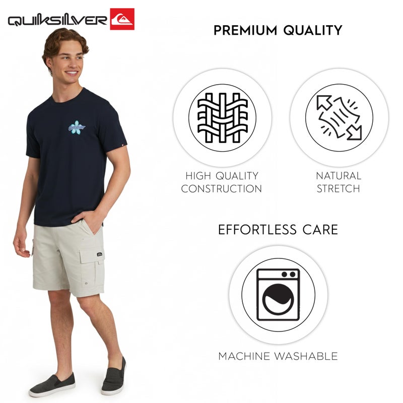 QUIKSILVER تي شيرت كوتون ناعم للرجال من كويكسيلفر، مقاس عادي، أكمام قصيرة، لون إكليبس، XX-Large - Image 4